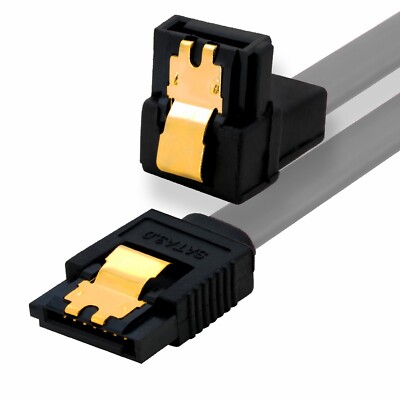 0,15m S-ATA III Kabel grau 15cm SATA 6 Gb/s HDD serial ATA SSD gewinkelt Winkel