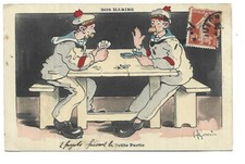 ILLUSTRATION SIGNEE GERVESE  NOS MARINS  MARINE DE GUERRE