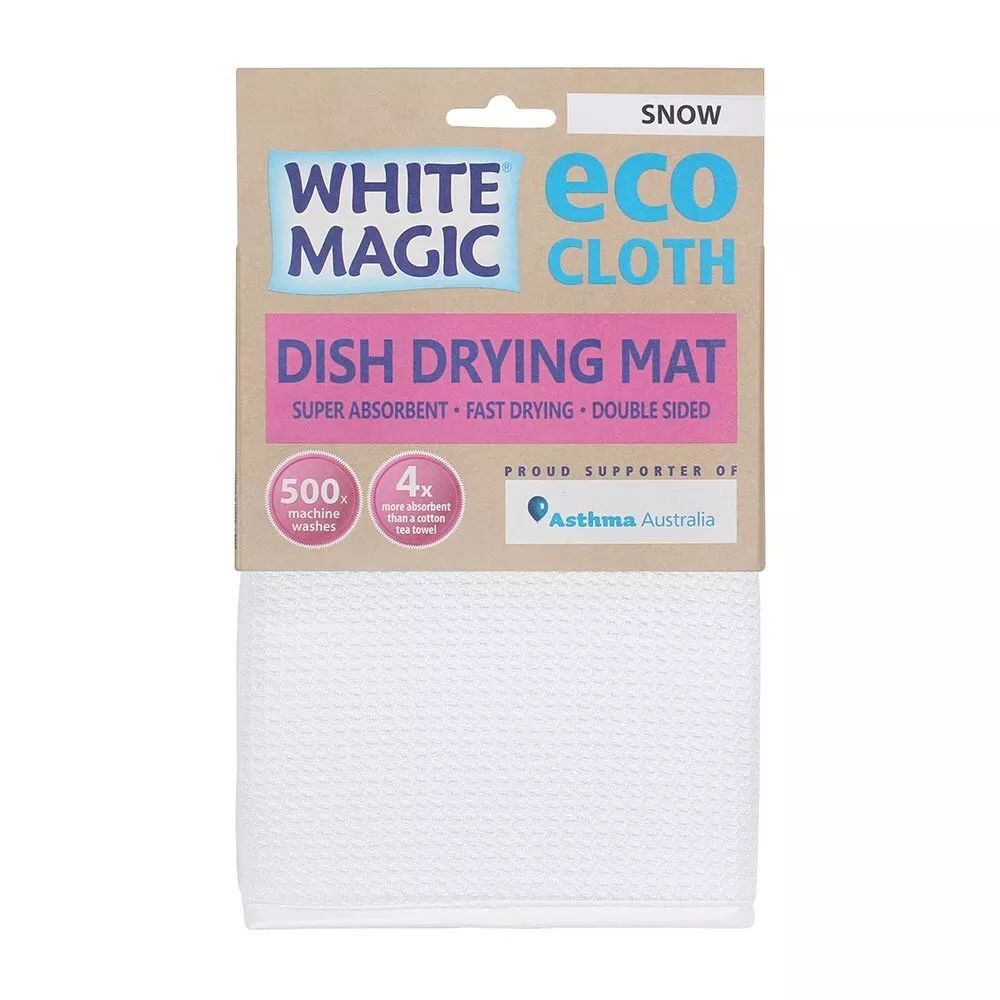 White Magic Eco Cloth Dish Drying Mat Snow White Brand New