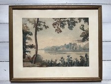 Aquarelle Vallée De La Dordogne 1935 Signé De Garber Ou Garbey?