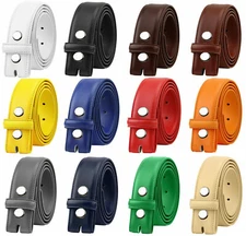 Falari Replacement Genuine Leather Dress Belt Strap Without Buckle 33mm