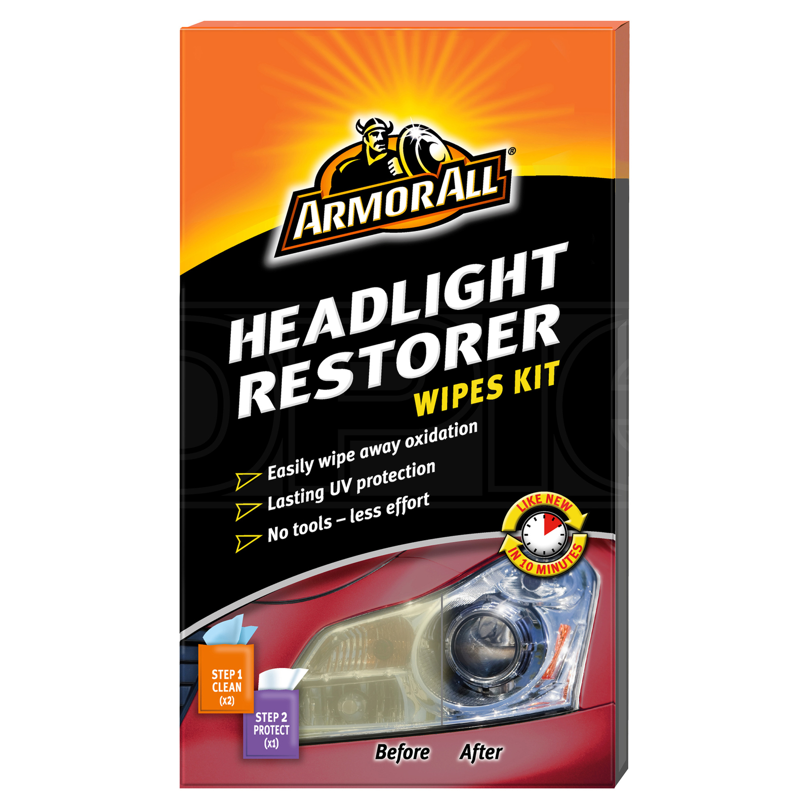 ArmorAll Headlight Restorer Wipes Kit - Simple Two Step Process -  GAA18514ML6A