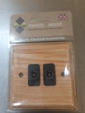 Switch To Wood  2 Gang TV Co Axial Non Isolated Socket In Ash. 