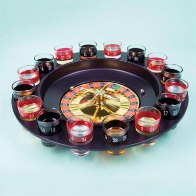 Schnaps Roulette Trinkspiel Gläser Party Spaß Spin Set Casino Ball Sesh Getränke