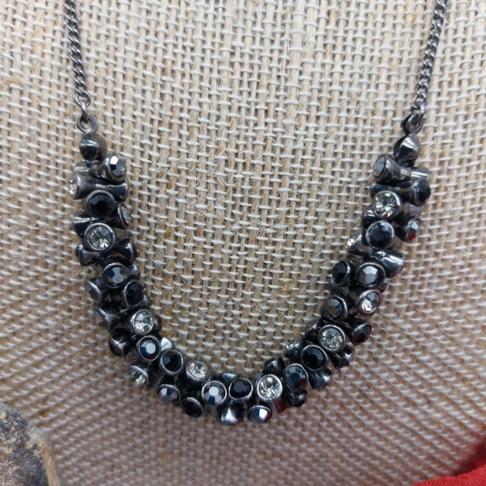 Удивительный подписанный ископаемого черный кластер ожерелье хрустальные стразы центры 20» - Изображение 4 из 4