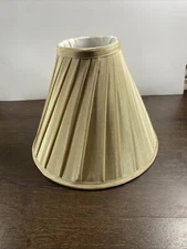 Fabric Pleated Empire Lamp Shade 9.5 Ivory Cream Uno Fitting Cottage Traditional