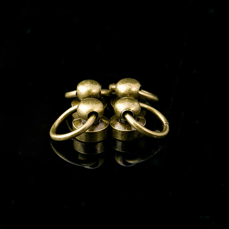 Bola Giratoria Perno con Anillo Cuero Artesanía Tornillo Remache Cuello 8mm 9mm Foto 4 de 4