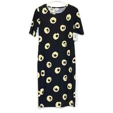 LuLaRoe Julia Bodycon Dress Women’s S (4-6) Black/Cream Circles NWT
