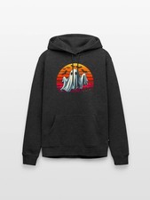 Halloween Bats Ghost Retro Sunset Men's Premium Hoodie Shirt