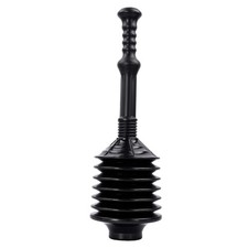 JS Jackson Supplies Professional Bellows Accordion Toilet Plunger, High Black