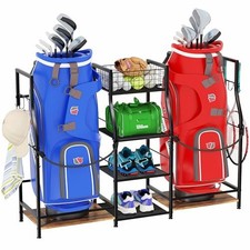 Jsskeeim Golf Bag Storage Organizer for Garage Organization, Golf Bag 2 Bags