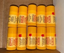 New Burt's Bees Beeswax Mini Lip Balm Lot of 10 tubes Vitiman E Peppermint 0.049