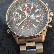Casio Edifice EF-527 45mm Black Dial Chronograph Date WR 100m Steel