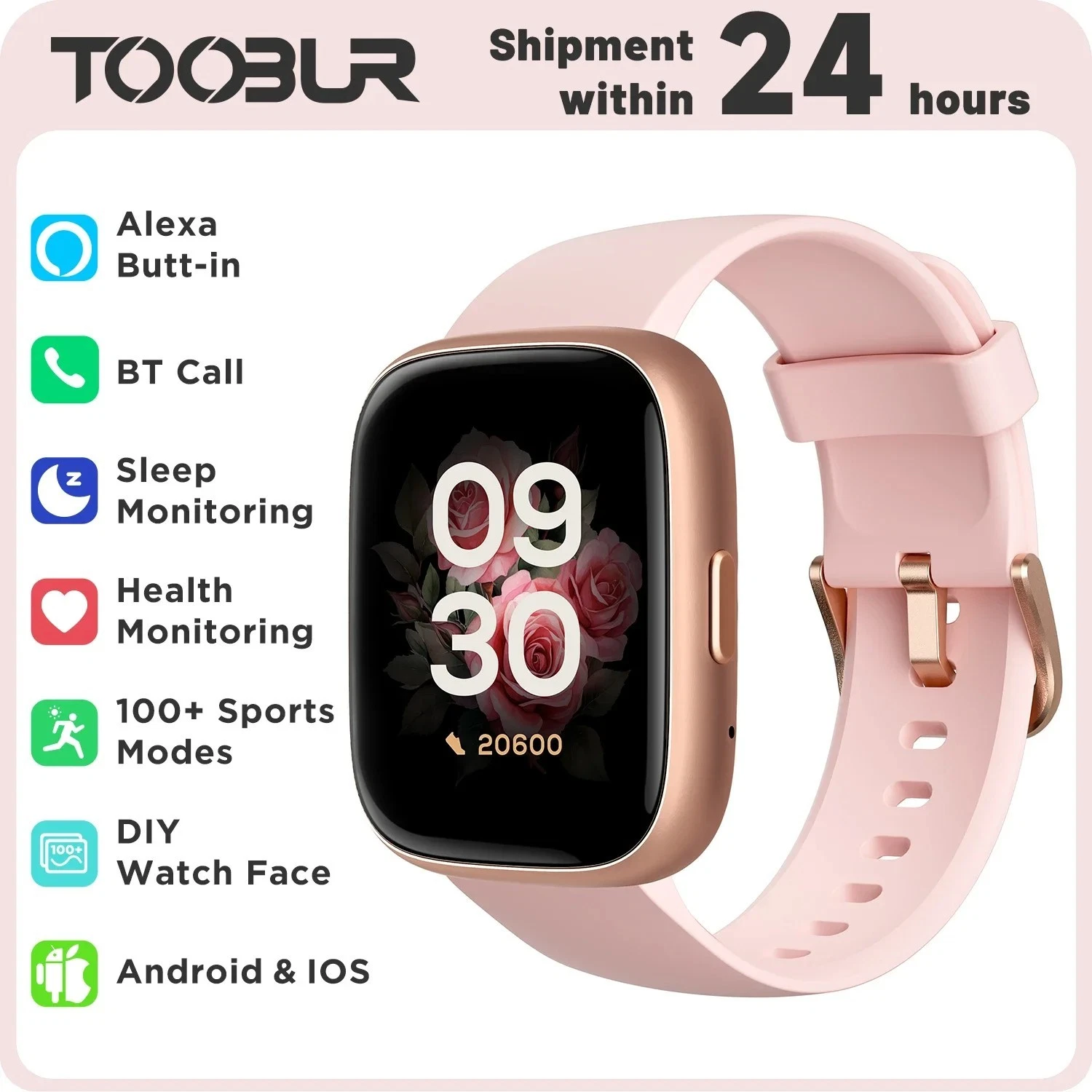 Smart Watch Men Women Fitness Tracker Watche Heart Rate, Sleep & Stress Tracking