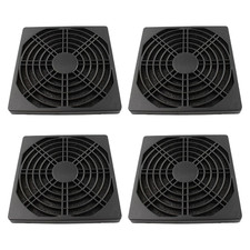 4 Pcs 120Mm Black Square Plastic Cooling Fan Filter Cover Dust Screen for Filt