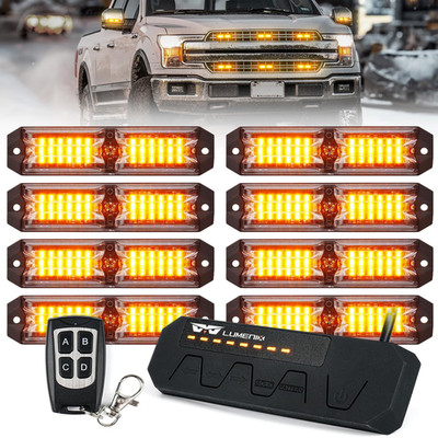 Lumenix Grille Strobe Lights Kits For Trucks W/Controller 8Pcs High-Intensity