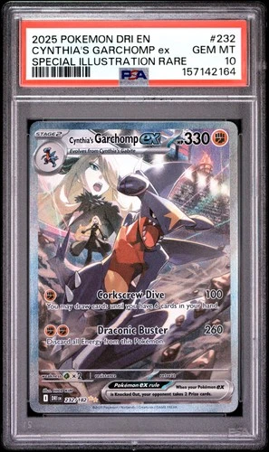 2025 POKEMON DRI EN-DESTINED RIVALS #232 CYNTHIA'S GARCHOMP EX PSA 10