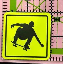 SKATEBOARDING ZONE - Funny Warning Sticker -Vinyl Decal Sticker Bomb 2 In. Spoof