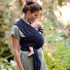 Moby Classic Baby Wrap Carrier Black Cotton Sling Adjustable Newborn Toddler New