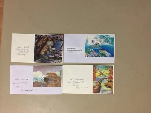 Four Russia +Tanzania FAUNA covers with SS