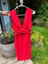 BHLDN Anthropologie Red Polyester Spandex Blend Dress US 2