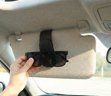 Leather Car Visor Sunglasses Holder Clip Glasses Mount Ticket Card Clamp Black