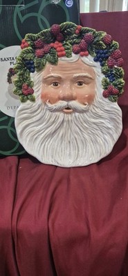 New In Box Dept. 56 Peggy O'Toole 3D Santa Face Plate 2001 Handpainted Gorgeous