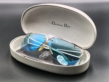 Dior Clubbing YB7QN John Galliano Era Y2K Rimless Sunglasses Silver Blue 66-07