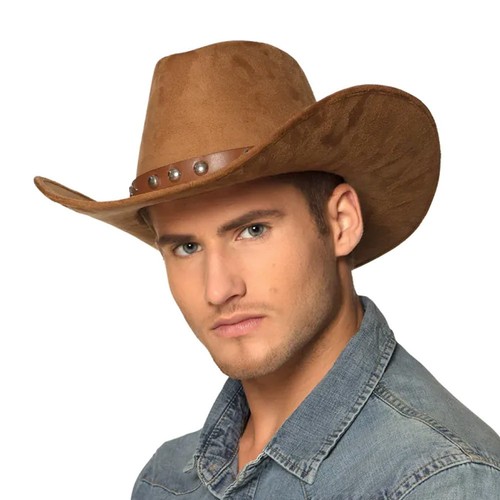 Chapeau Cowboy Feutrine Imitation Daim | Accessoire Déguisement Western Adulte