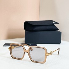Chanel CH7297B Beige Square Sunglasses Gray Lenses Gold CC Logo 53-19-145