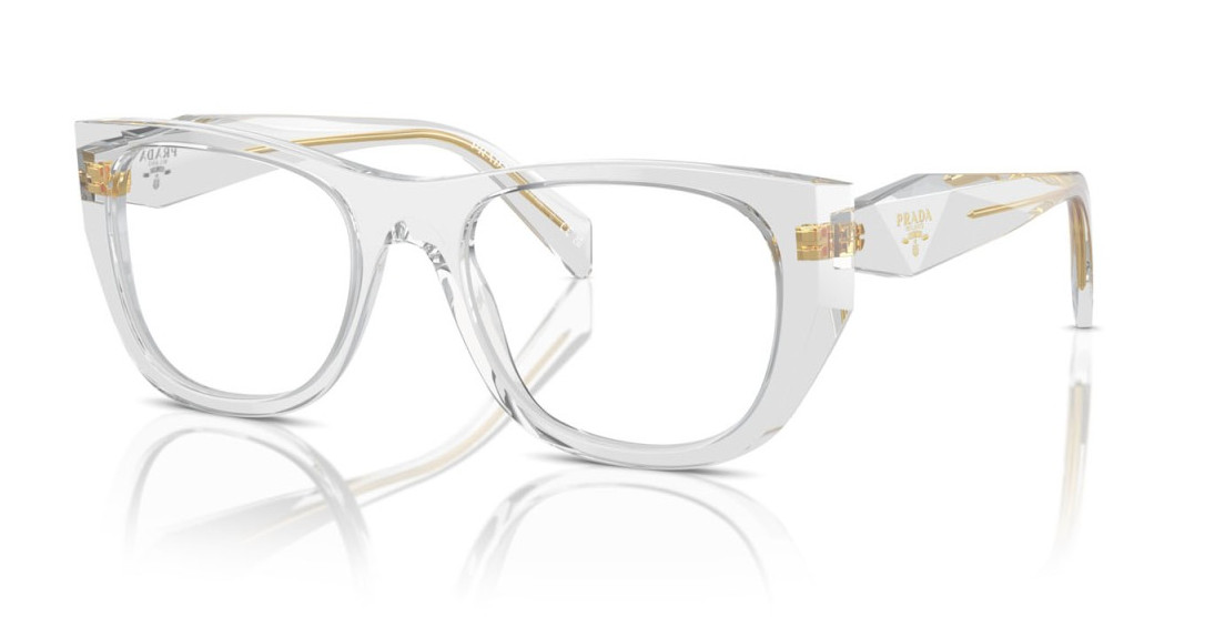 Prada Womens Eyeglasses Transparent Light Grey Acetate Cat Eye 0PR A18V 12R1O1 57990₽