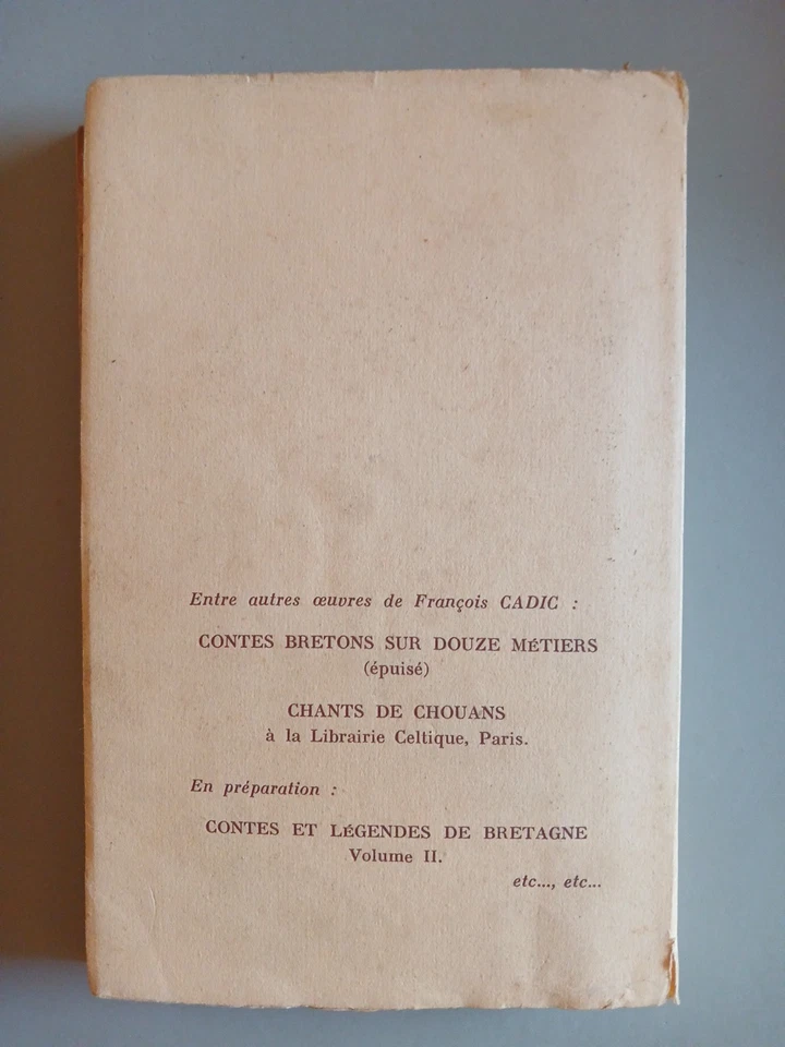 CONTES ET LÉGENDES DE BRETAGNE FRANÇOIS CADIC - Photo 2/2