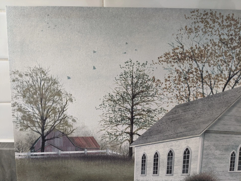 Billy Jacobs "Sunday go to Meetin" tela com estampa de igreja 12" X 20" arte popular natureza - Imagem 4 de 4