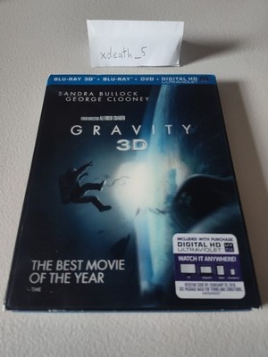Gravity (Blu-ray, 2013) & Blu-ray 3D w/ Lenticular Slip Cover New Sealed DVD UV