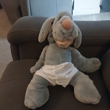 Vintage 1981 Wrinkles Dog Hand Puppet Stuffed 15" Plush in pants Ganzbros