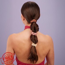 Goody Ouchless Skinny Satin Scrunchies, Pink, 8 Ct, Frizz Fighting