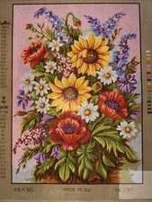 Printed needlepoint canvas 45x60cm Canvas Only Gobelin L Flowers