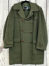 Vintage Loden Coat, Water-resistant Bavarian Sheep  s Wool, Olive Green, 38