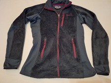 Patagonia Jacket Navy Red Fleece Full Zip Up Woman Sweater Size Medium Polartec