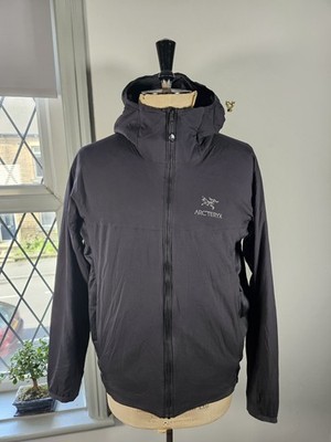 Arc'teryx Atom LT Hoody Herren Large schwarz isolierte Jacke durchgehender Reißverschluss wattiert Puffer