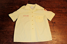 Boy Scouts of America BSA Women's Shirt Yellow 14 Small Sewn Patches