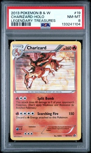 PSA 8 Charizard 19/113 Legendary Treasures Holo