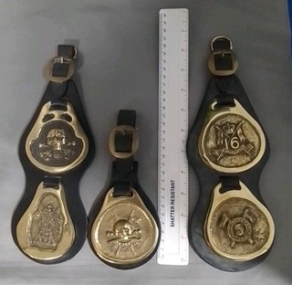 Milatery Horse Brasses On Leathe 16th/21st Lancers Regiment.