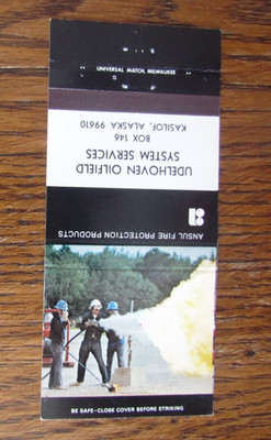 KASILOF, ALASKA MATCHBOOK COVER: UDELHOVEN OILFIELD SYSTEM EMPTY MATCHCOVER -M