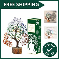 Seven Chakra Gemstone Tree Feng Shui Figurine Money Bonsai Good Luck Reiki He...