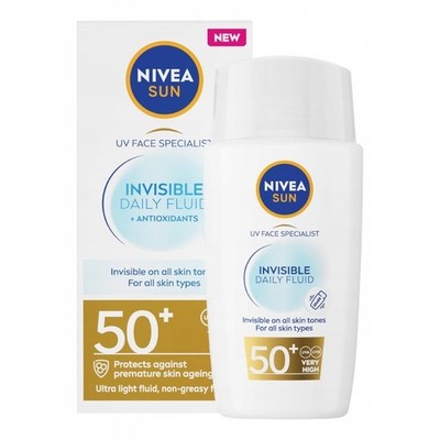 NIVEA SUN UV FACE Invisible Daily Fluid für das Gesicht SPF 50+, 40 ml