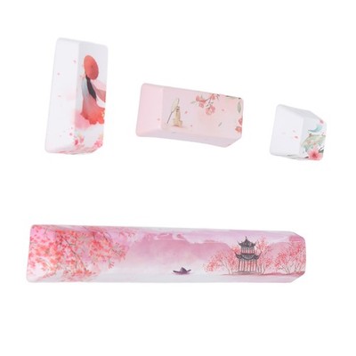 Keycap 4 Keys Peachblossom Beauty Pattern Space ESC Enter Numpad Enter DIY SET