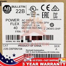 New 22B-D6P0N104 Allen-Bradley Powerflex 40 AC Drive 3.0Hp 2.2kW 22BD6P0N104