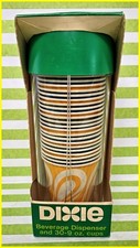 1970s Green Dixie Beverage Cup Dispenser 30 9oz Cups NOS - The Quencher