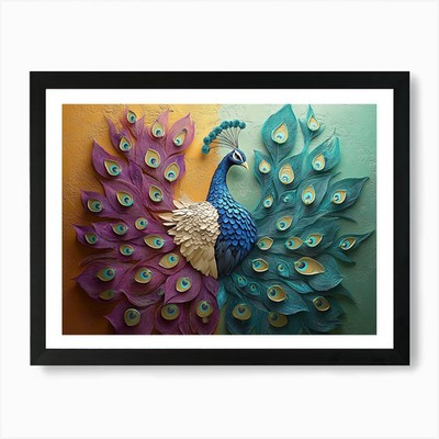 Pfau 1 Kunstdruck gerahmt Wandbild Poster Leinwanddruck Bild